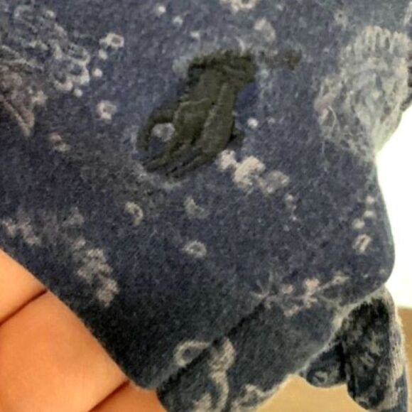 Men's Paisley Navy/Grey Polo By Polo Ralph Lauren Size M - Picture 7 of 7